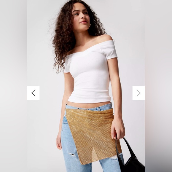 Urban Outfitters BDG Shannen V-Neck Top White - Picture 6 of 10